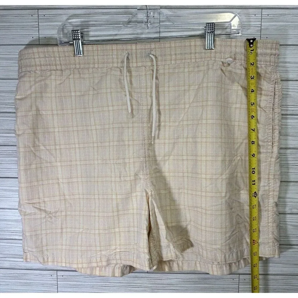 Polo Ralph Lauren Orange Yellow Plaid Swim Trunks‎ String Tie White Size XL